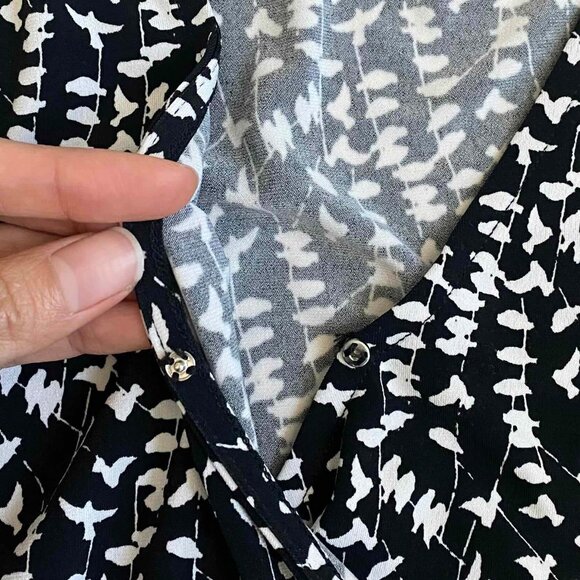 Brooks Brothers Bird Print Surplice Faux Wrap V neck Shirt Dress Sz S Career - Picture 5 of 12